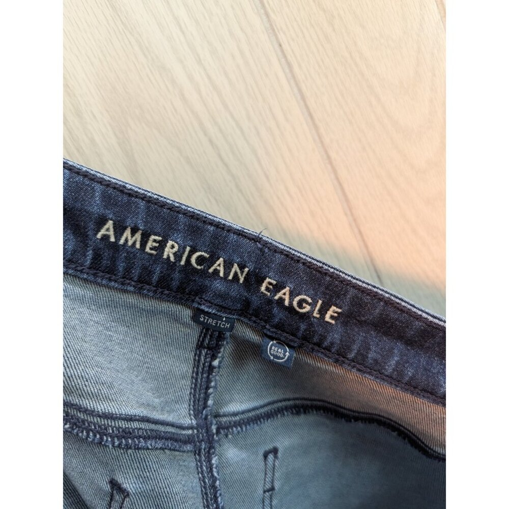 American Eagle Jeans Women 20 Super High-Rise Baggy Wide Leg Blue Dark Wash - Picture 7 of 12